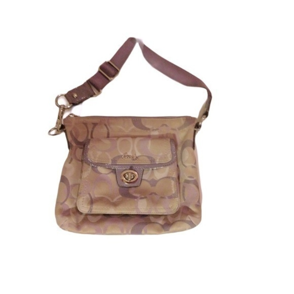 Coach optic front pocket crossbody turnlock bag